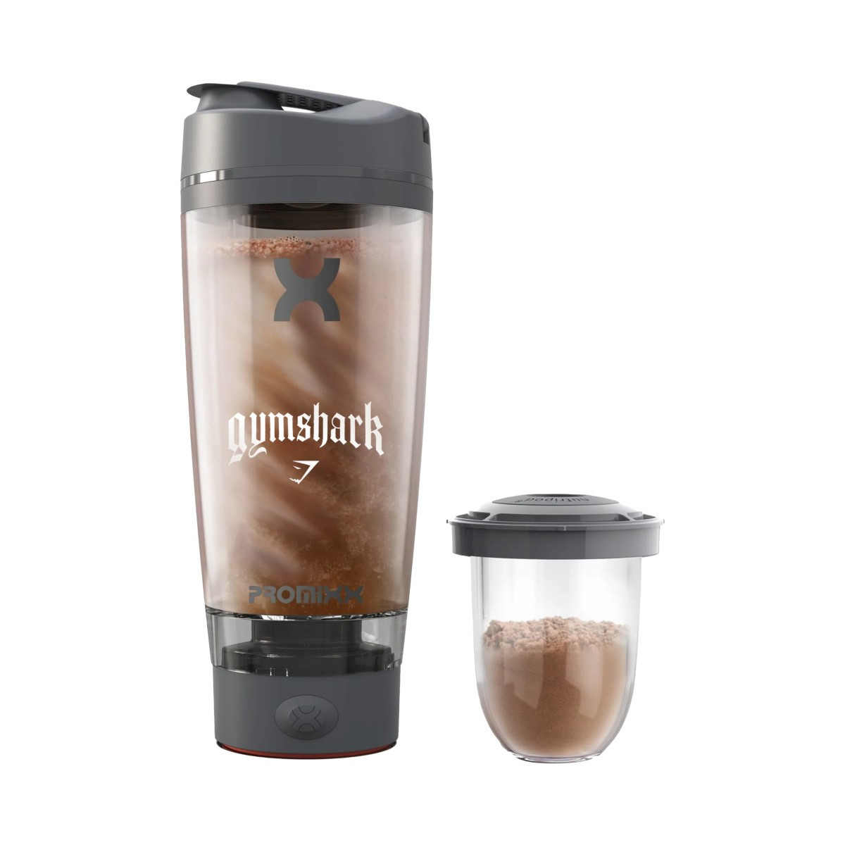 The Ultimate Workout Set featuring black Shokz OpenMove Bluetooth bone-conduction headphones and a 20-ounce Promixx Pro electric shaker bottle, designed for hands-free audio and convenient hydration during workouts.
