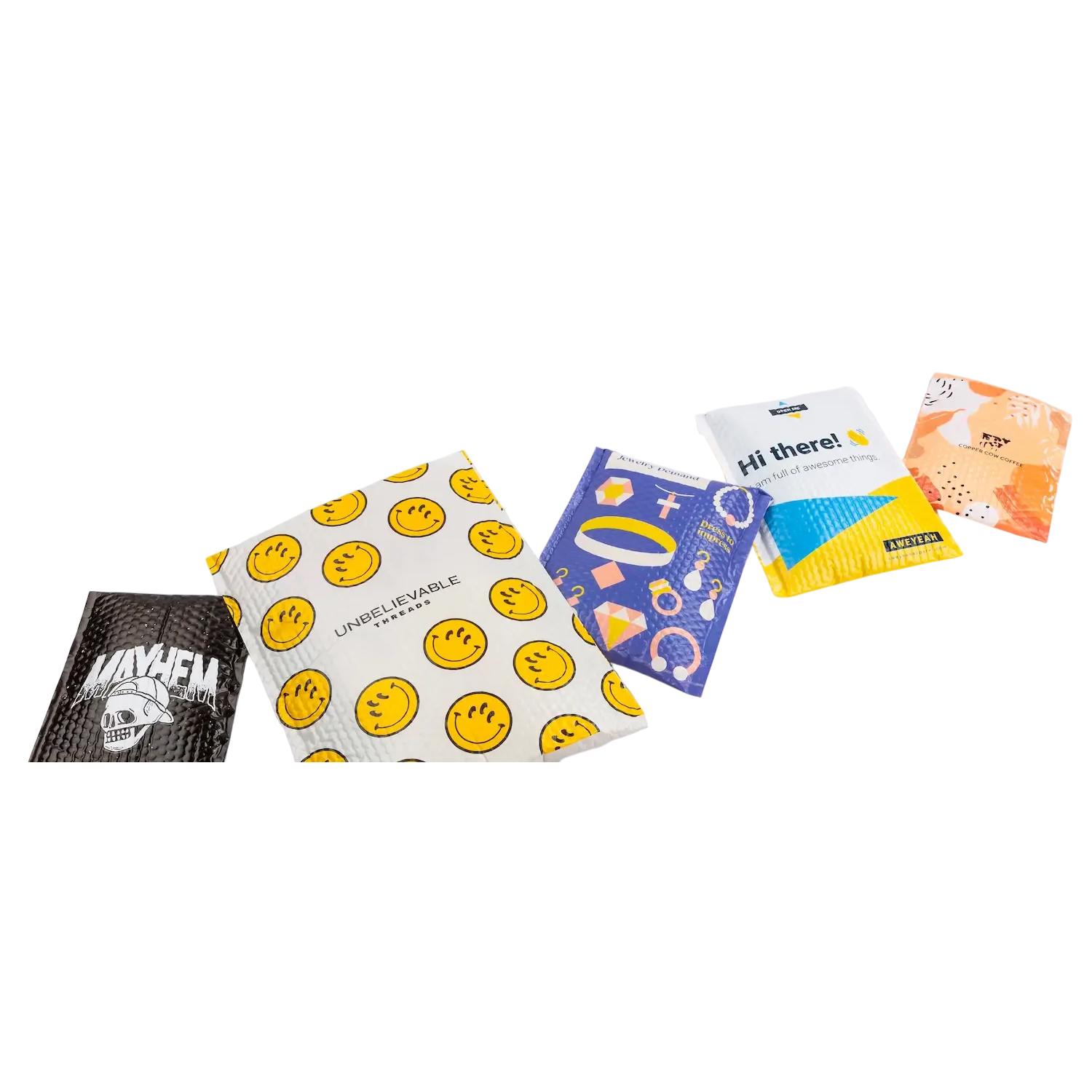Custom 4.25″ × 7″ Custom Bubble Mailer in white, featuring a compact padded bubble interior and tear-resistant exterior, designed for protective e-commerce shipping and custom branded packaging.