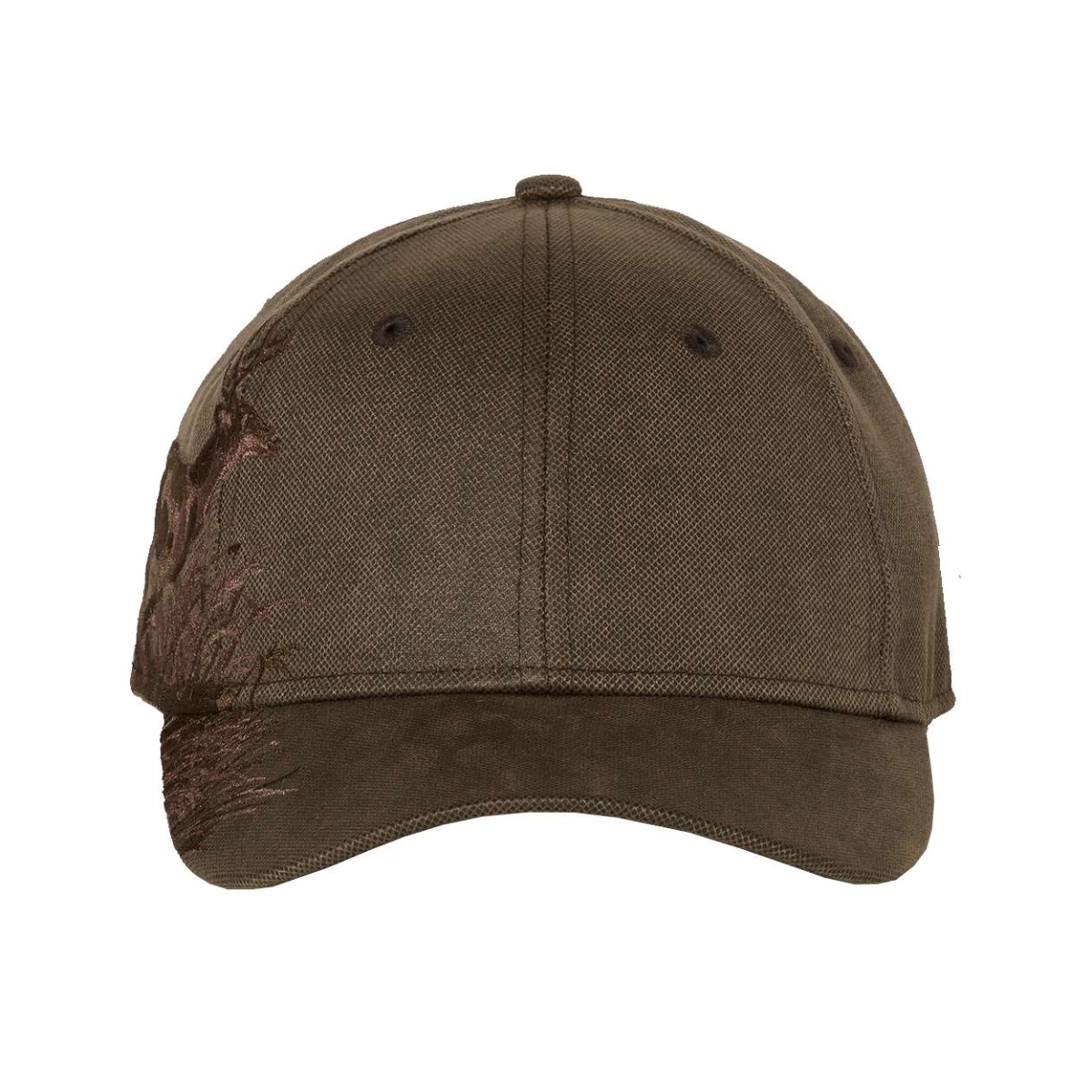 Structured six-panel cap with a low-profile design, curved bill, traditional fit, and adjustable hook-and-loop closure.
