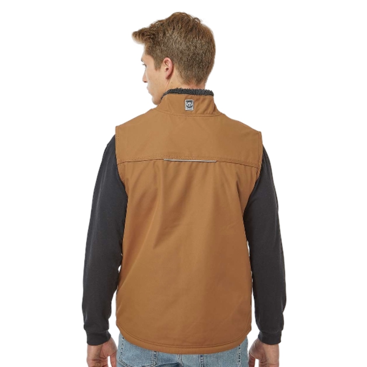 Rugged canvas jacket with quilted insulation, sherpa-lined upper body, reflective trim, heavy-duty YKK zipper, storm flap, and multiple secure pockets.