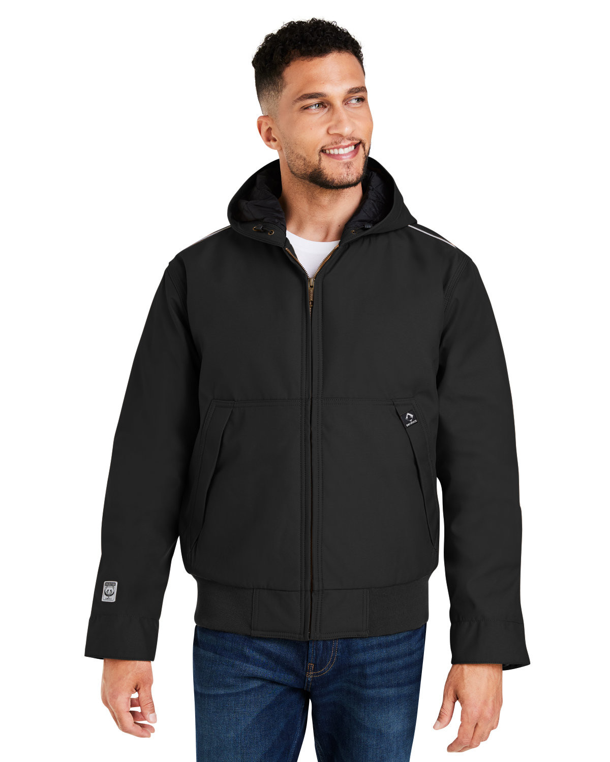 Rugged insulated canvas jacket with 3M Thinsulate™ insulation, water-resistant DWR finish, reflective details, adjustable hood, heavy-duty YKK zipper, and rib-knit storm cuffs.