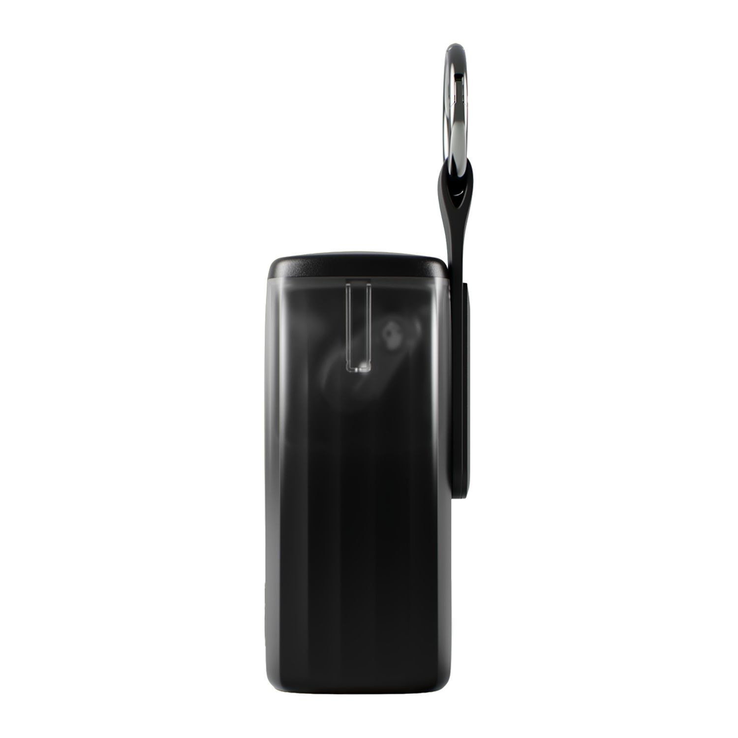 Black true wireless earbuds with Bose-tuned sound, active noise canceling, Bluetooth 5.3 connectivity, and a portable case with integrated carabiner clip.
