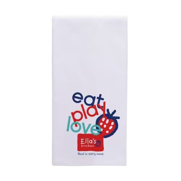 White 100% cotton flour sack tea towel with an absorbent 150gsm construction and reusable design for everyday kitchen use.