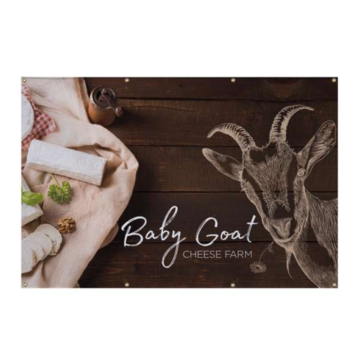Single-sided 10 oz. vinyl banner for indoor or short-term outdoor use, with water-resistant, easy-to-clean material.