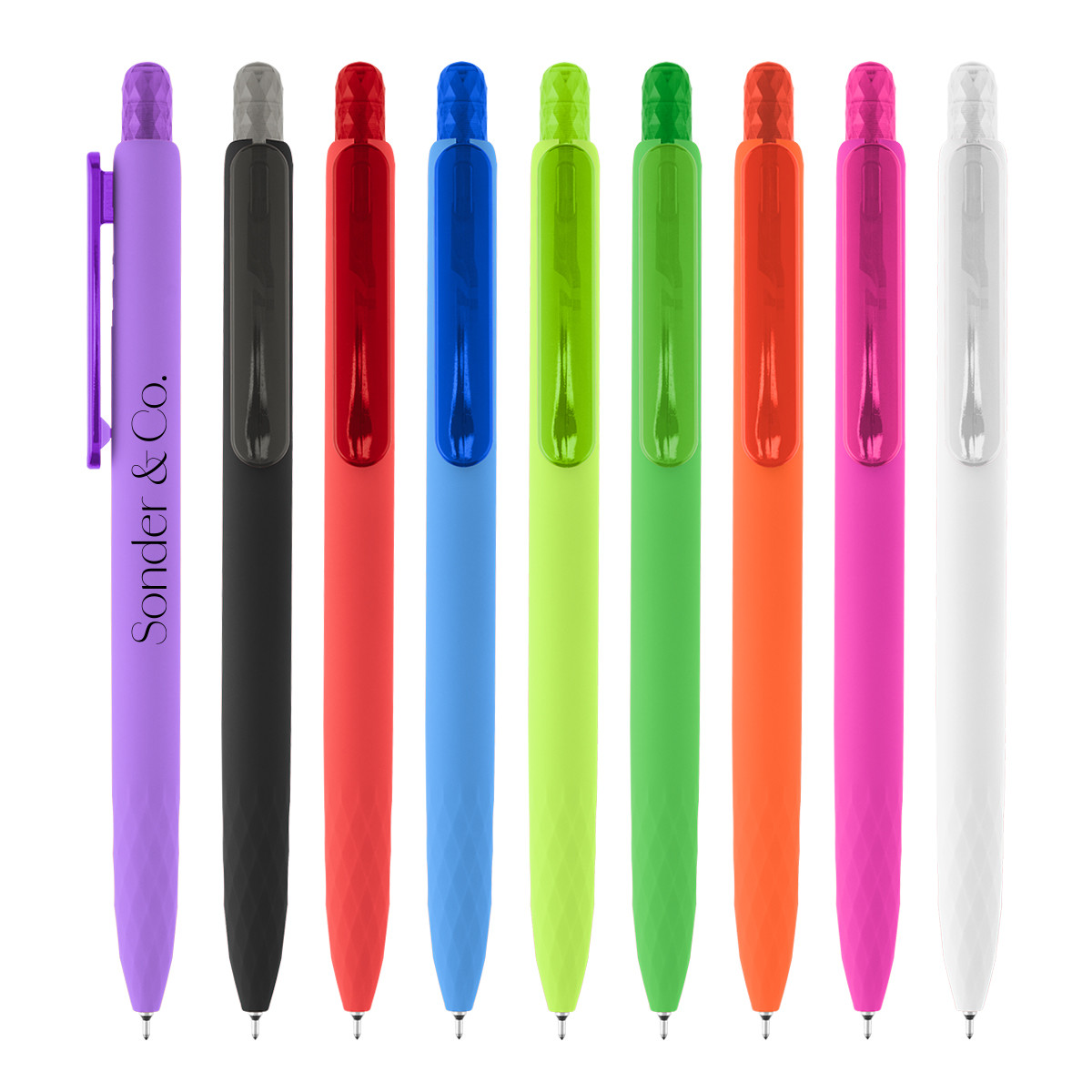 Serena rABS Sleek Write Pen in black recycled ABS with a smooth rubberized finish, retractable plunger-action design, and comfortable grip for everyday writing.