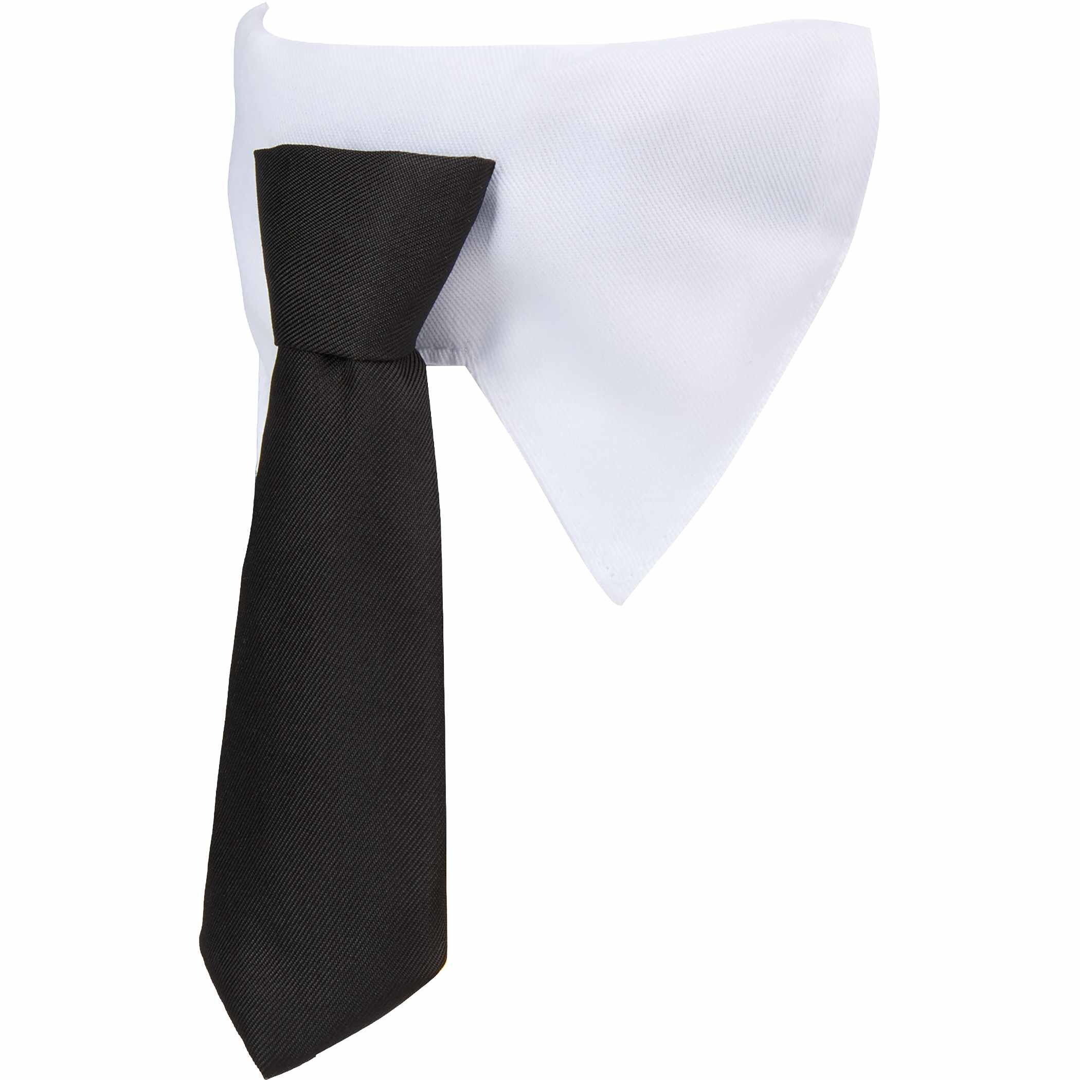 White/Black Paws & Claws Pet Neck Tie, a lightweight polyester neck tie collar accessory designed to slide onto standard pet collars up to 50 mm wide, adding a playful dressed-up look for dogs, cats, photos, and special events.