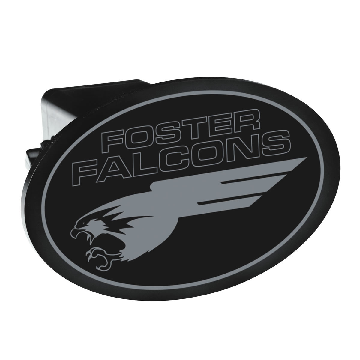 Durable ABS plastic Hitch Cover for 2-inch receivers, featuring a customizable screen-printed team logo or message and scratch-resistant ink, designed for vehicles and team branding.