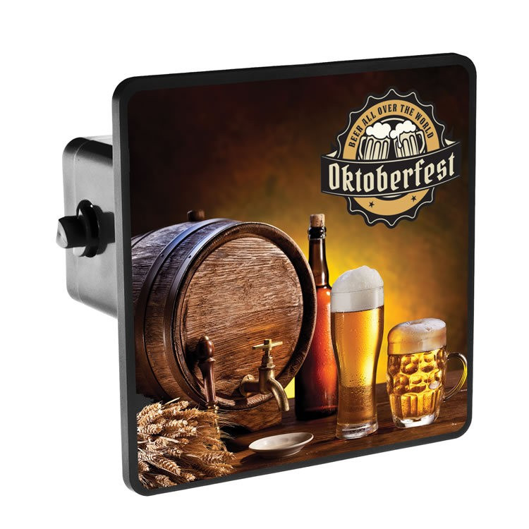 4-inch square ABS plastic hitch cover designed for most 2-inch receivers with a durable laminated surface for promotional branding and made in the USA.