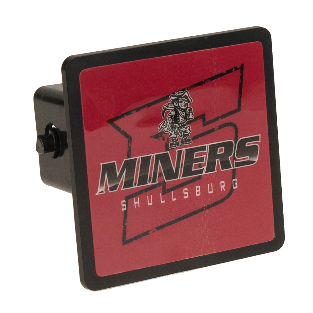 4-inch square ABS plastic hitch cover designed for most 2-inch receivers with a durable laminated surface for promotional branding and made in the USA.