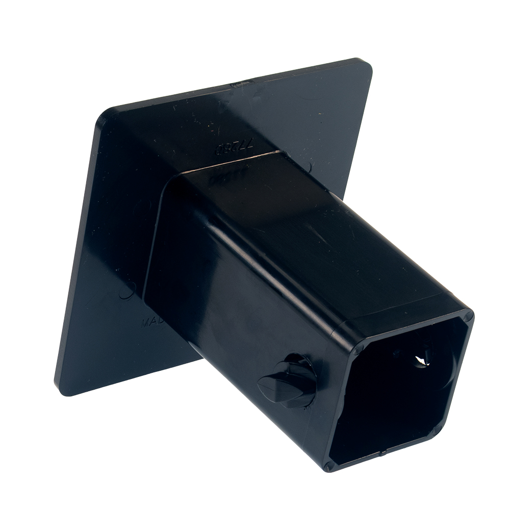 4-inch square ABS plastic hitch cover designed for most 2-inch receivers with a durable laminated surface for promotional branding and made in the USA.