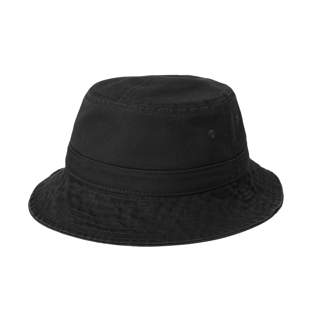 Black Garment-washed 100% cotton twill cap in a classic, unstructured design with a relaxed fit and soft, casual appearance, ideal for everyday wear and custom branding.