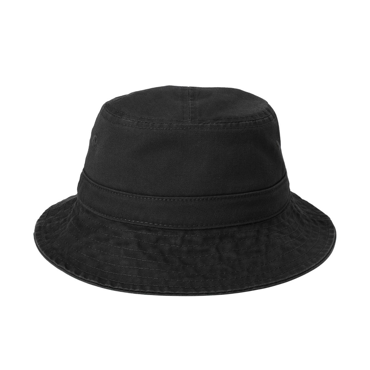 Black Garment-washed 100% cotton twill cap in a classic, unstructured design with a relaxed fit and soft, casual appearance, ideal for everyday wear and custom branding.
