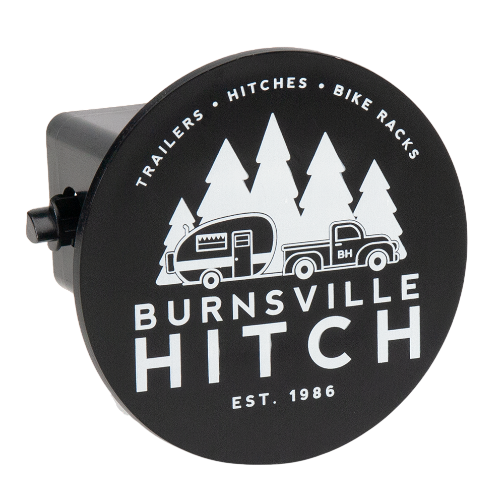 4" Circle Hitch Cover made of durable ABS plastic, featuring a round design with a customizable screen-printed logo or message, designed to fit most 2-inch vehicle receivers for displaying team spirit on the road.