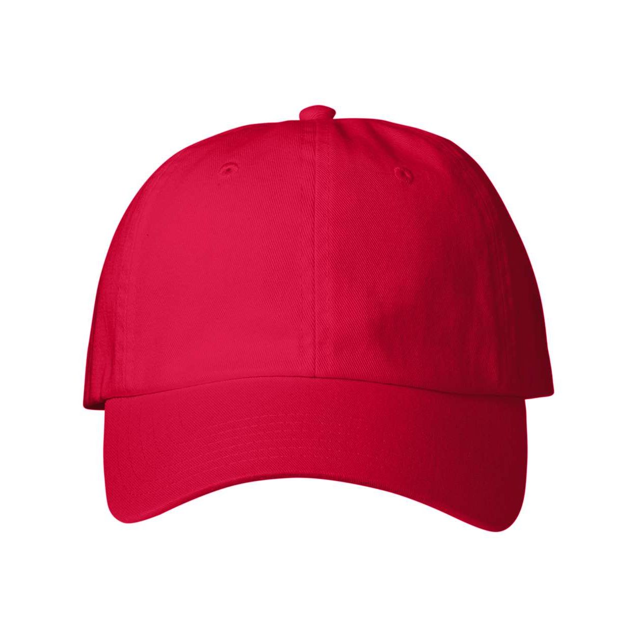Light House Red six-panel cotton baseball cap with a mid-profile design, ventilation eyelets, adjustable slide buckle closure, and back text logo.