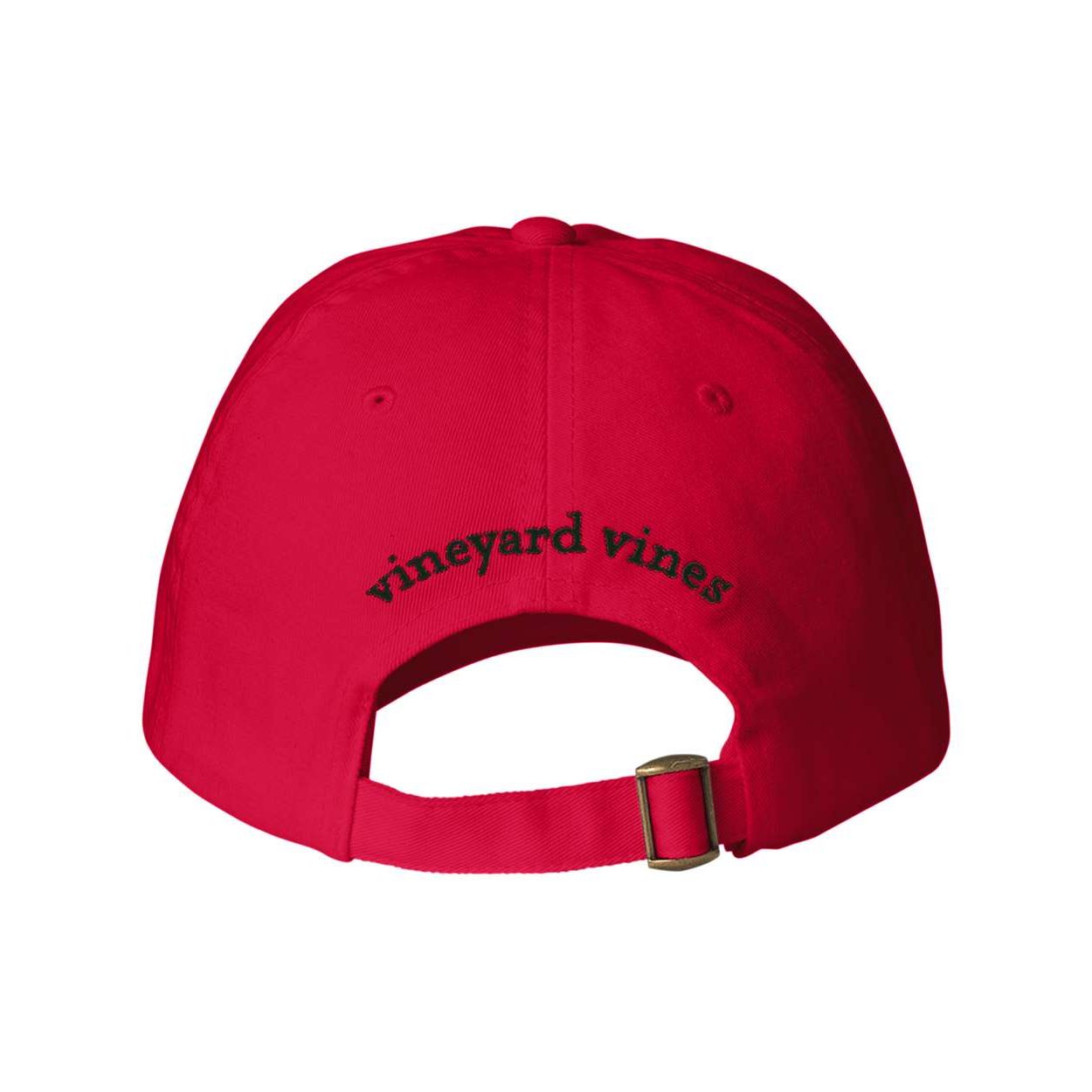Light House Red six-panel cotton baseball cap with a mid-profile design, ventilation eyelets, adjustable slide buckle closure, and back text logo.