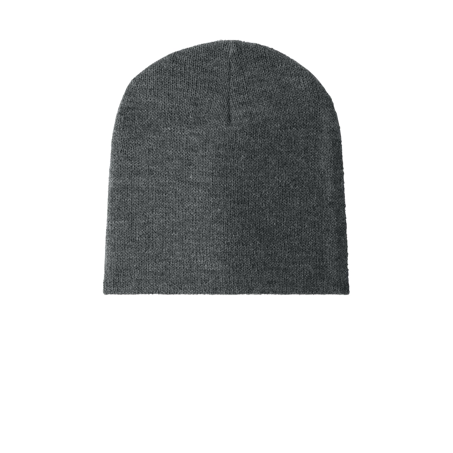 Athletic Oxford Port & Company Beanie Cap in a solid color with a simple knit design and folded cuff, made from soft acrylic fabric for warmth and everyday outdoor wear