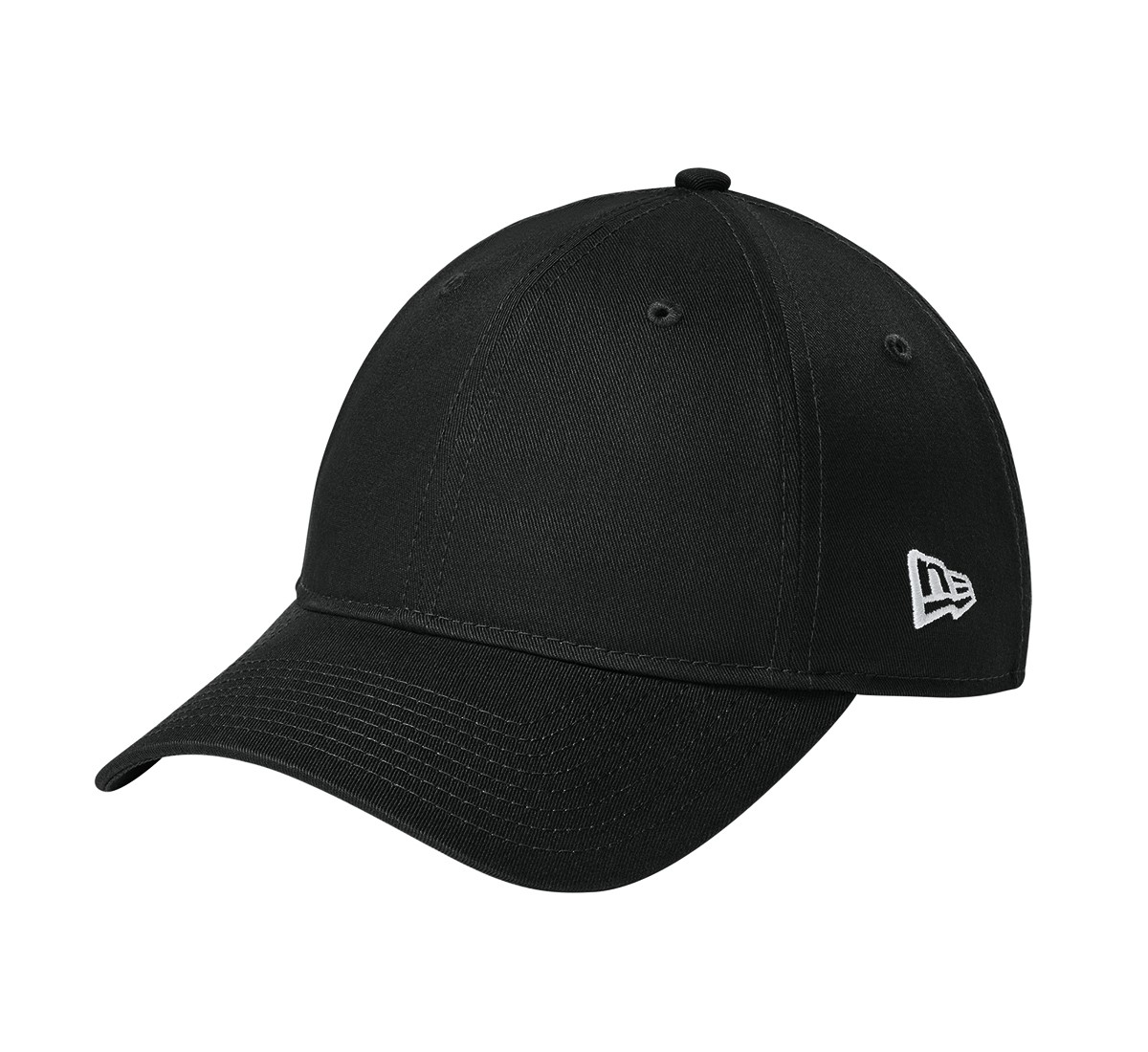 Flag Black New Era adjustable unstructured cap made from 100% cotton with a low-profile fit, contoured crown, precurved visor, and adjustable D-clip closure.
