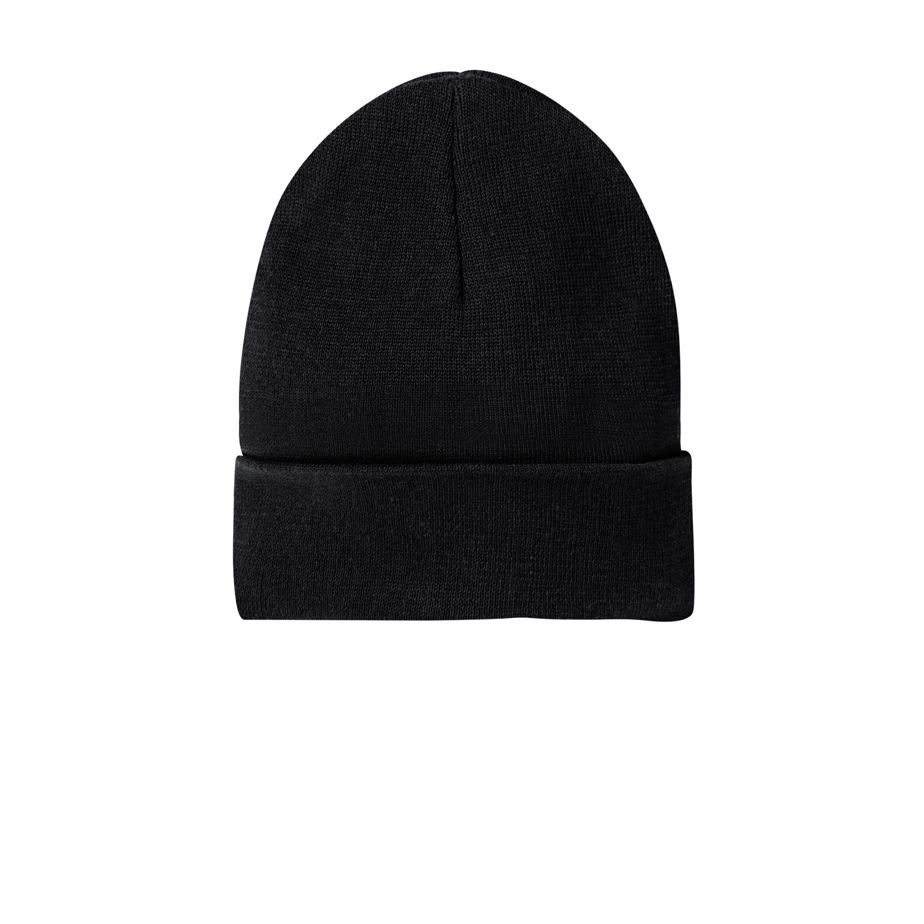 Black District Re-Beanie™ made from reclaimed recycled cotton and post-consumer recycled polyester with a soft 1x1 rib knit design for a warm, flexible fit.