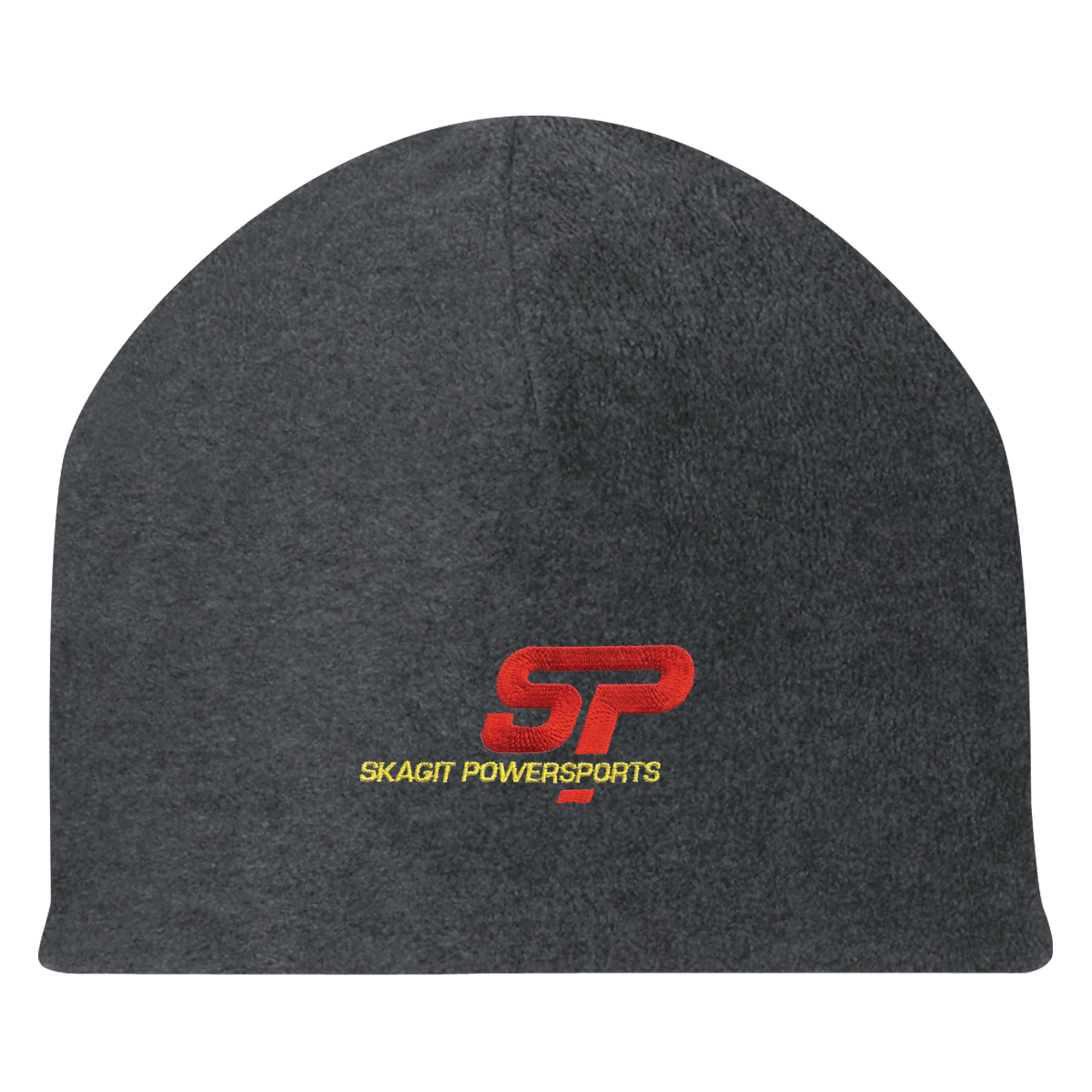 Charcoal Double Layer Fleece Beanie in soft polyester fleece, featuring a cozy double-layer construction and smooth anti-pilling finish for warm, comfortable cold-weather wear.