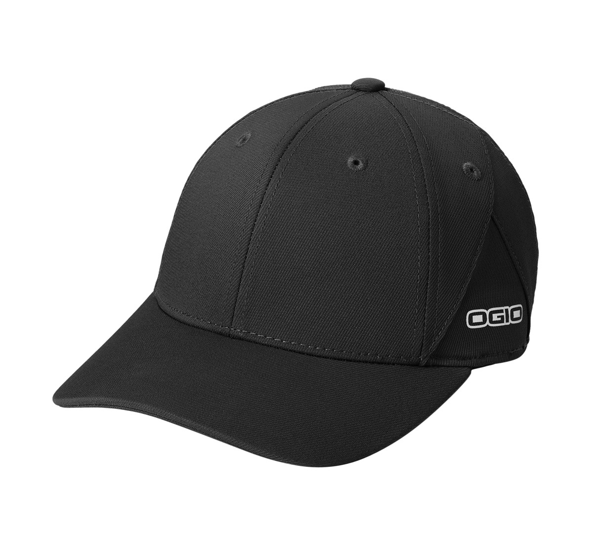 Blacktop performance cap made from 96% polyester and 4% spandex with sweat-wicking and breathable properties, structured mid-profile design, reflective accents, and comfortable stretch fit.