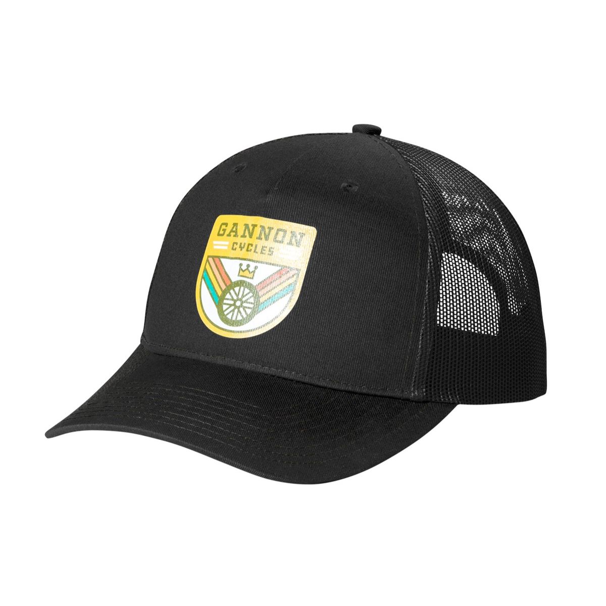 Black Port Authority Snapback Five-Panel Trucker Cap featuring a structured, mid-profile cotton twill front and curved bill with breathable polyester mesh back panels. Designed with a spacious front for custom logos and embroidery, plus a seven-position adjustable snapback closure for a comfortable, customizable fit.