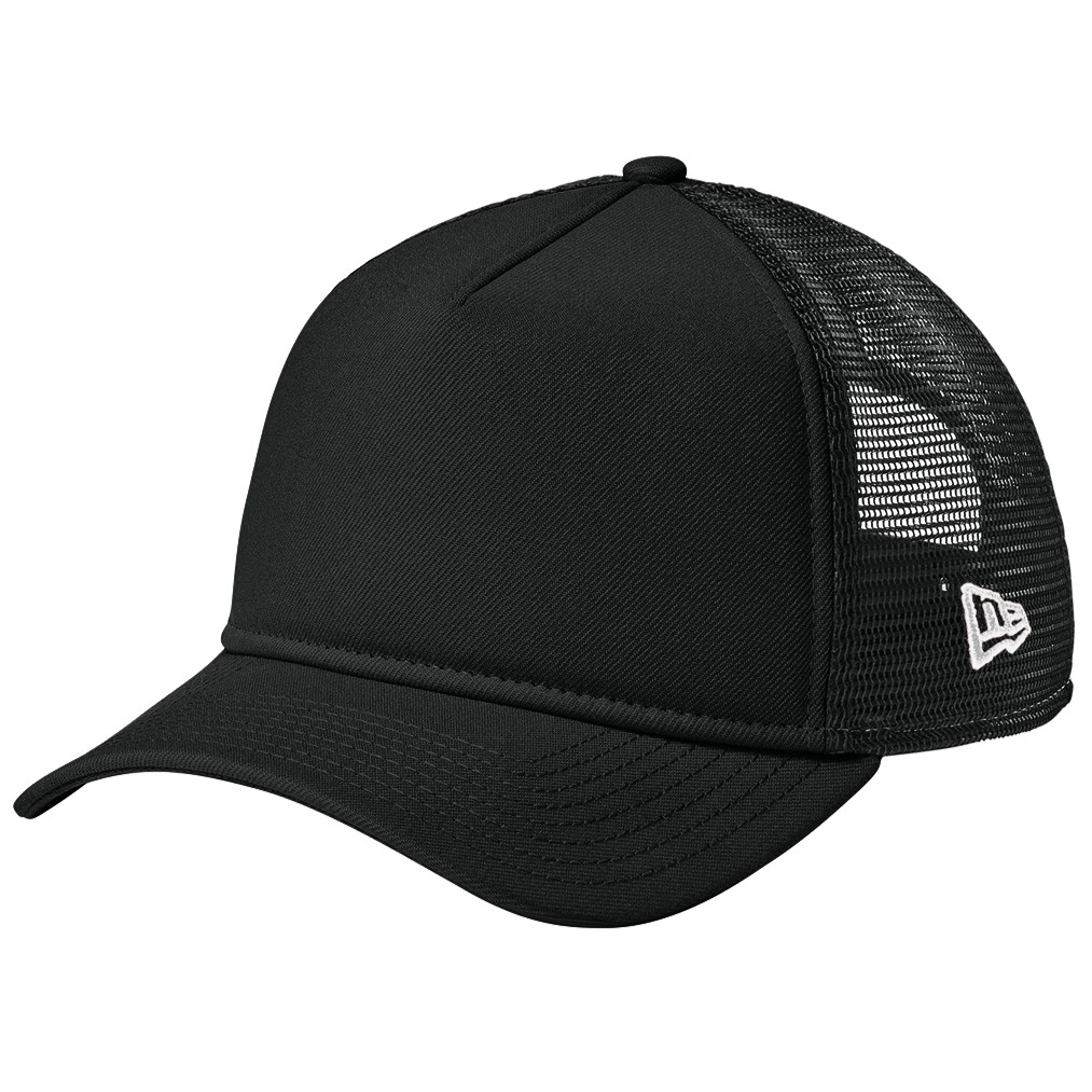 Flag Black/Black A vintage-inspired A-frame snapback trucker cap featuring a structured, high-profile polyester foam front, breathable mesh back panels, and a precurved visor. Designed with a contoured 9FORTY fit, an adjustable seven-position snapback closure, and an embroidered flag logo, this cap combines classic style with everyday comfort for casual wear, team apparel, and outdoor events.