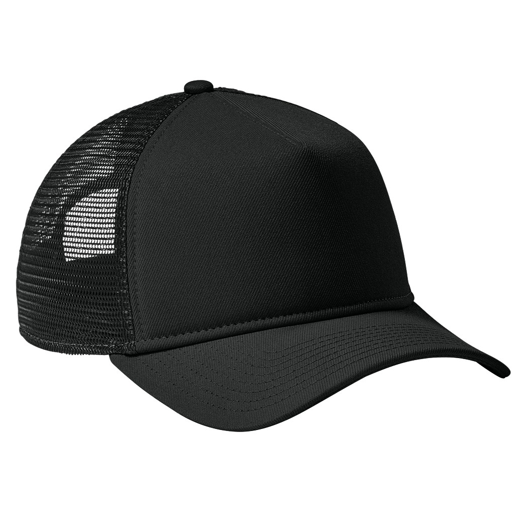 Flag Black/Black A vintage-inspired A-frame snapback trucker cap featuring a structured, high-profile polyester foam front, breathable mesh back panels, and a precurved visor. Designed with a contoured 9FORTY fit, an adjustable seven-position snapback closure, and an embroidered flag logo, this cap combines classic style with everyday comfort for casual wear, team apparel, and outdoor events.