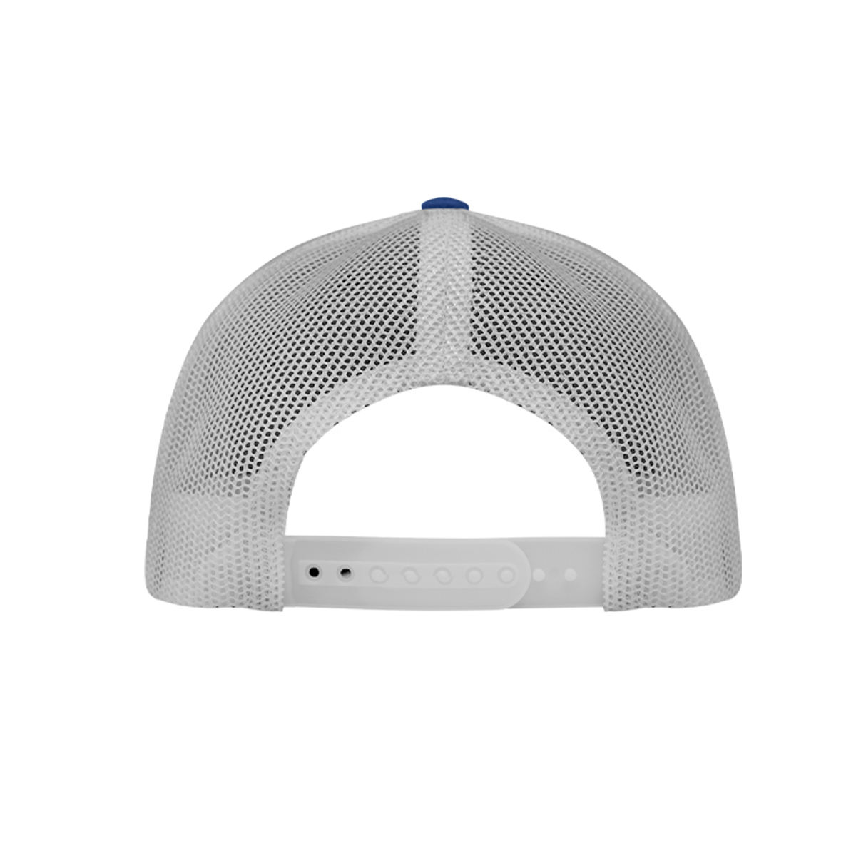 Royal Blue/Gray The Hauler Classic Trucker Hat features a structured, six-panel crown, a pre-curved visor, and a breathable mesh back for a timeless casual look. Made from a 60% cotton and 40% polyester blend, this medium-profile cap includes a comfortable cotton sweatband and an adjustable plastic snapback closure for a secure, customizable fit. Ideal for everyday wear, outdoor activities, and custom branding.