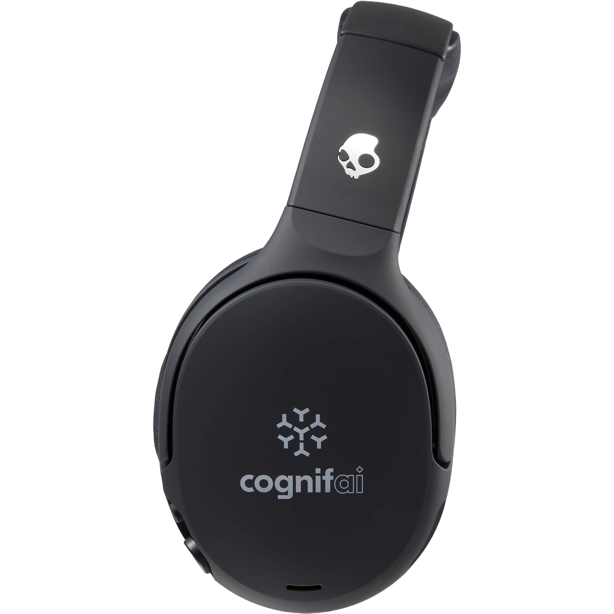 Black Skullcandy Crusher 720 Wireless Headphones featuring an over-ear design, cushioned ear cups, adjustable headband, and foldable construction in black with a sleek, modern finish, designed for immersive music, movie, and gaming audio with customizable bass and wireless Bluetooth connectivity.