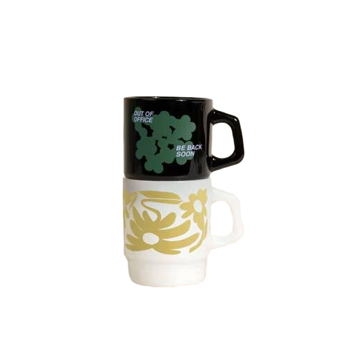 vintage-inspired glass mug with a curved handle, classic milk glass finish, and 8 oz capacity for coffee, tea, and other hot or cold beverages.