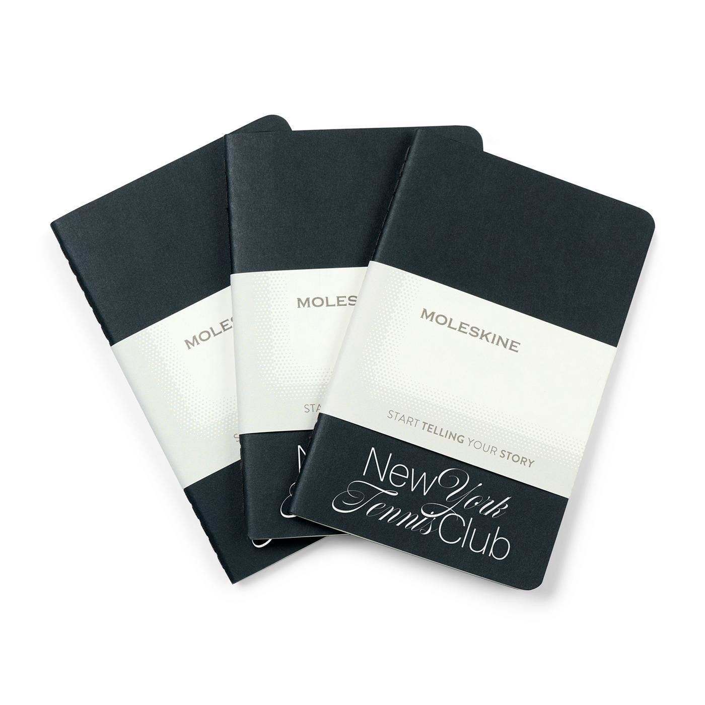 Black Moleskine Pocket Cahier and GO Pen Gift Set featuring three compact ruled pocket journals and a matching GO Pen packaged in an elegant two-piece gift box. The portable writing set is ideal for note-taking, planning, and organizing tasks, with FSC-certified paper and responsibly sourced packaging for corporate gifts and everyday use.