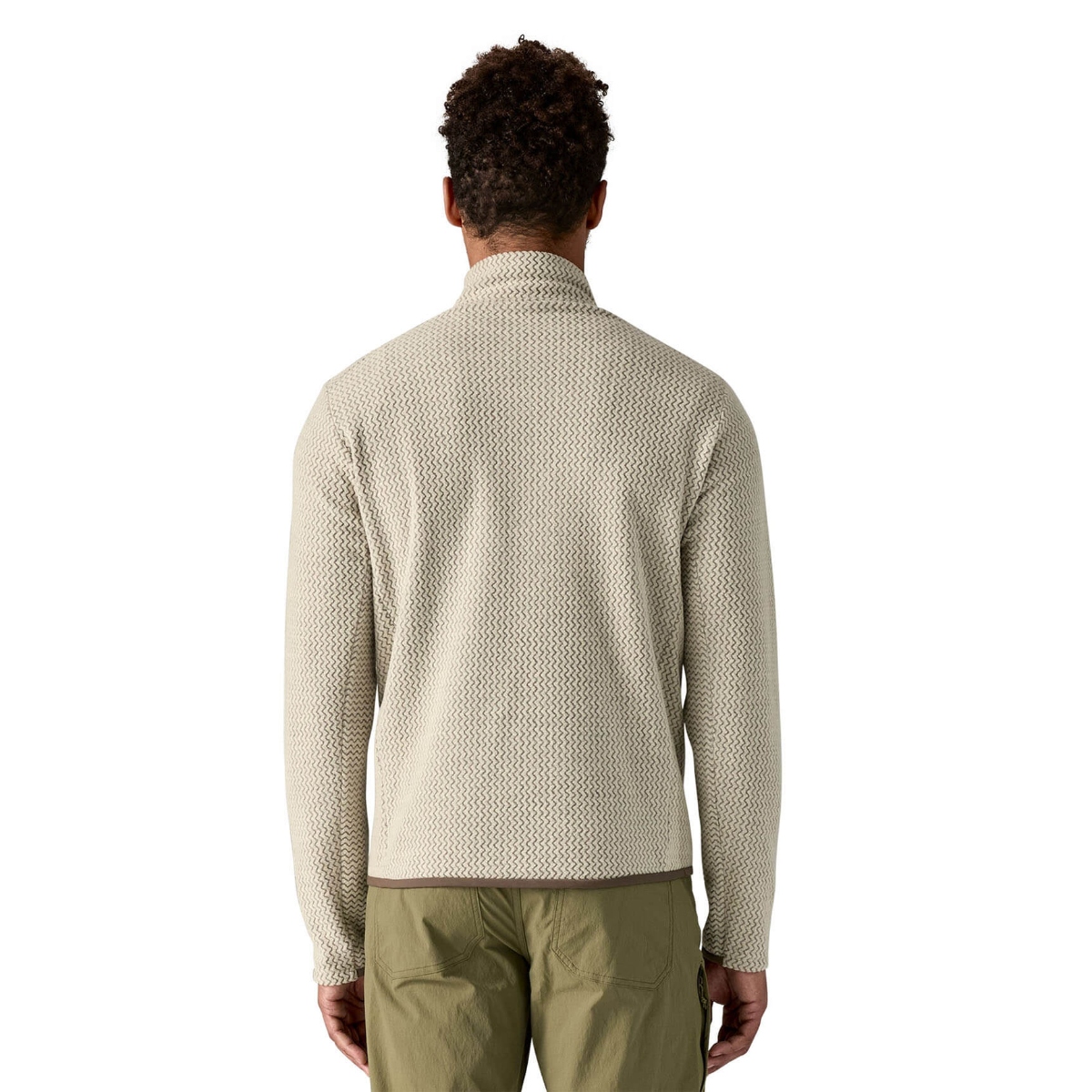 Pelican Lightweight recycled polyester fleece with a breathable zigzag-knit design, quarter-zip, zippered chest pocket, and soft cuffs for comfortable layering.
