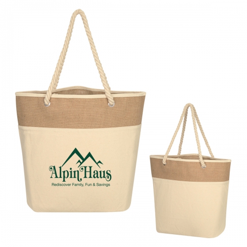Burlap Rope Tote Bag Product Image