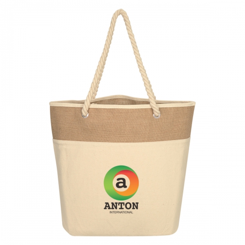 Burlap Rope Tote Bag Product Image
