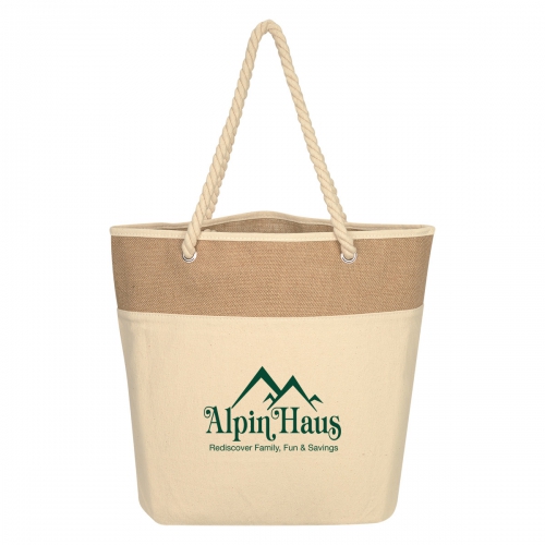 Burlap Rope Tote Bag Product Image