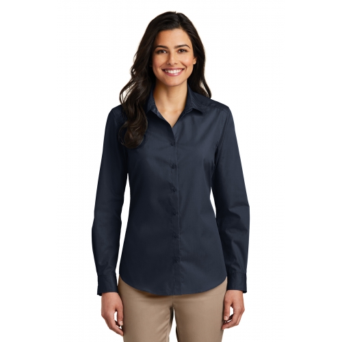 Port Authority Women's Long Sleeve Carefree Poplin Shirt Product Image