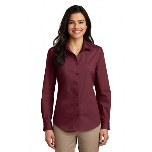 Port Authority Women's Long Sleeve Carefree Poplin Shirt Product Image