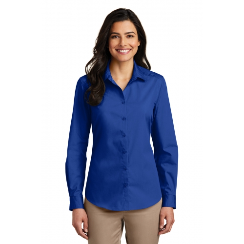 Port Authority Women's Long Sleeve Carefree Poplin Shirt Product Image
