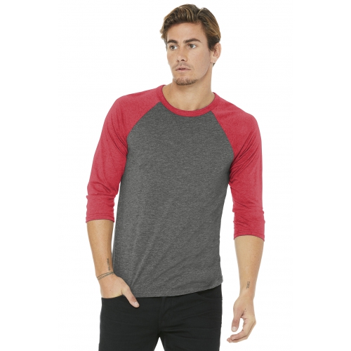 BELLA+CANVAS Unisex 3/4-Sleeve Baseball Tee Product Image