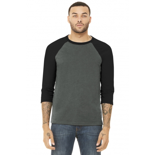 BELLA+CANVAS Unisex 3/4-Sleeve Baseball Tee Product Image