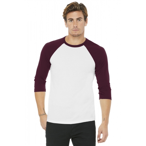 BELLA+CANVAS Unisex 3/4-Sleeve Baseball Tee Product Image
