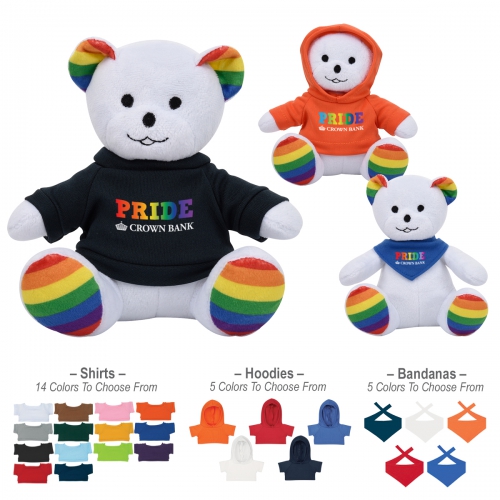 6" Rainbow Bear Stuffed Animal Product Image