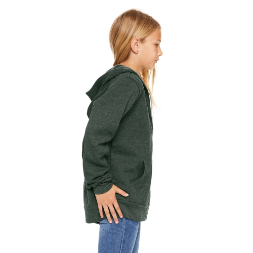 BELLA+CANVAS Youth Sponge Fleece Full-Zip Hooded Sweatshirt Product Image