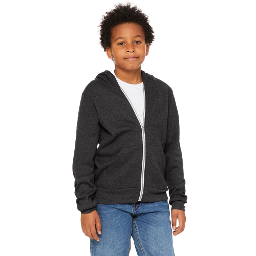 BELLA+CANVAS Youth Sponge Fleece Full-Zip Hooded Sweatshirt Product Image