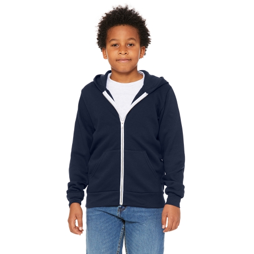 BELLA+CANVAS Youth Sponge Fleece Full-Zip Hooded Sweatshirt Product Image