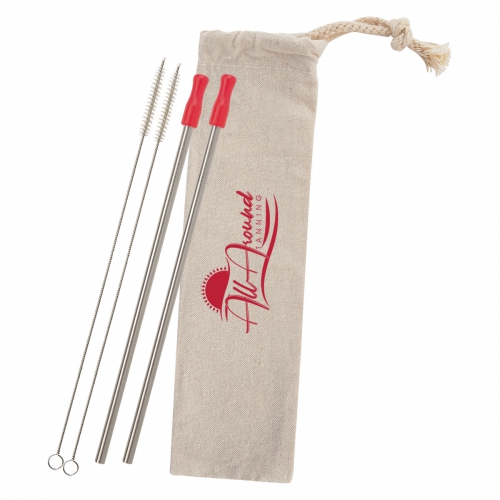 2 Pack Stainless Straw Kit w/ Cotton Pouch Product Image