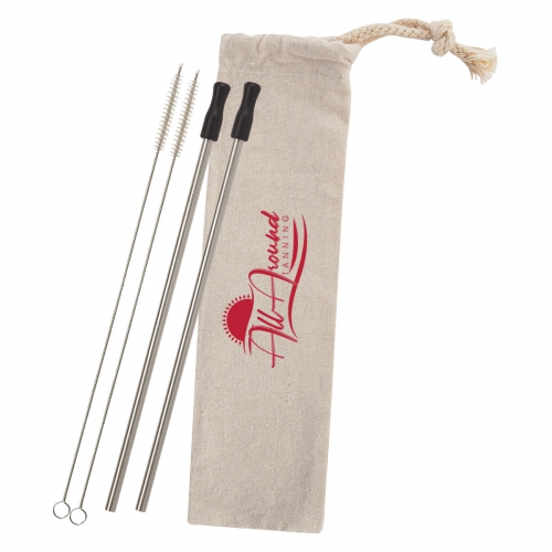 2 Pack Stainless Straw Kit w/ Cotton Pouch Product Image