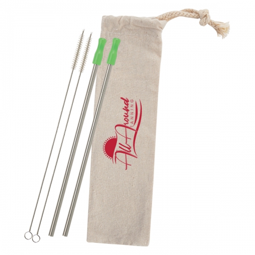 2 Pack Stainless Straw Kit w/ Cotton Pouch Product Image