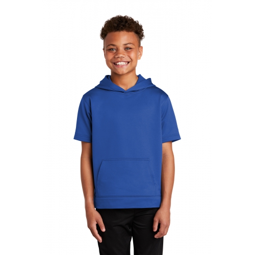 Sport-Tek Youth Sport-Wick® Fleece Short Sleeve Hooded Pullover Product Image