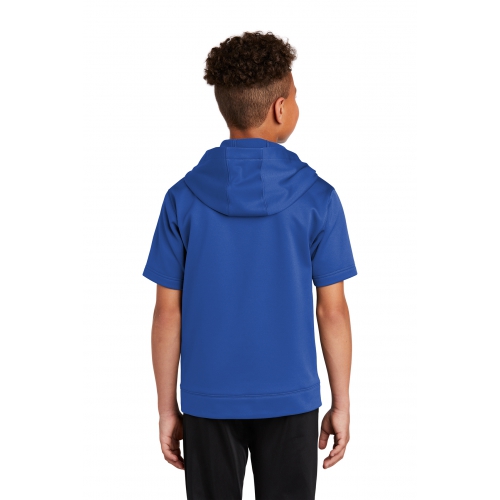 Sport-Tek Youth Sport-Wick® Fleece Short Sleeve Hooded Pullover Product Image